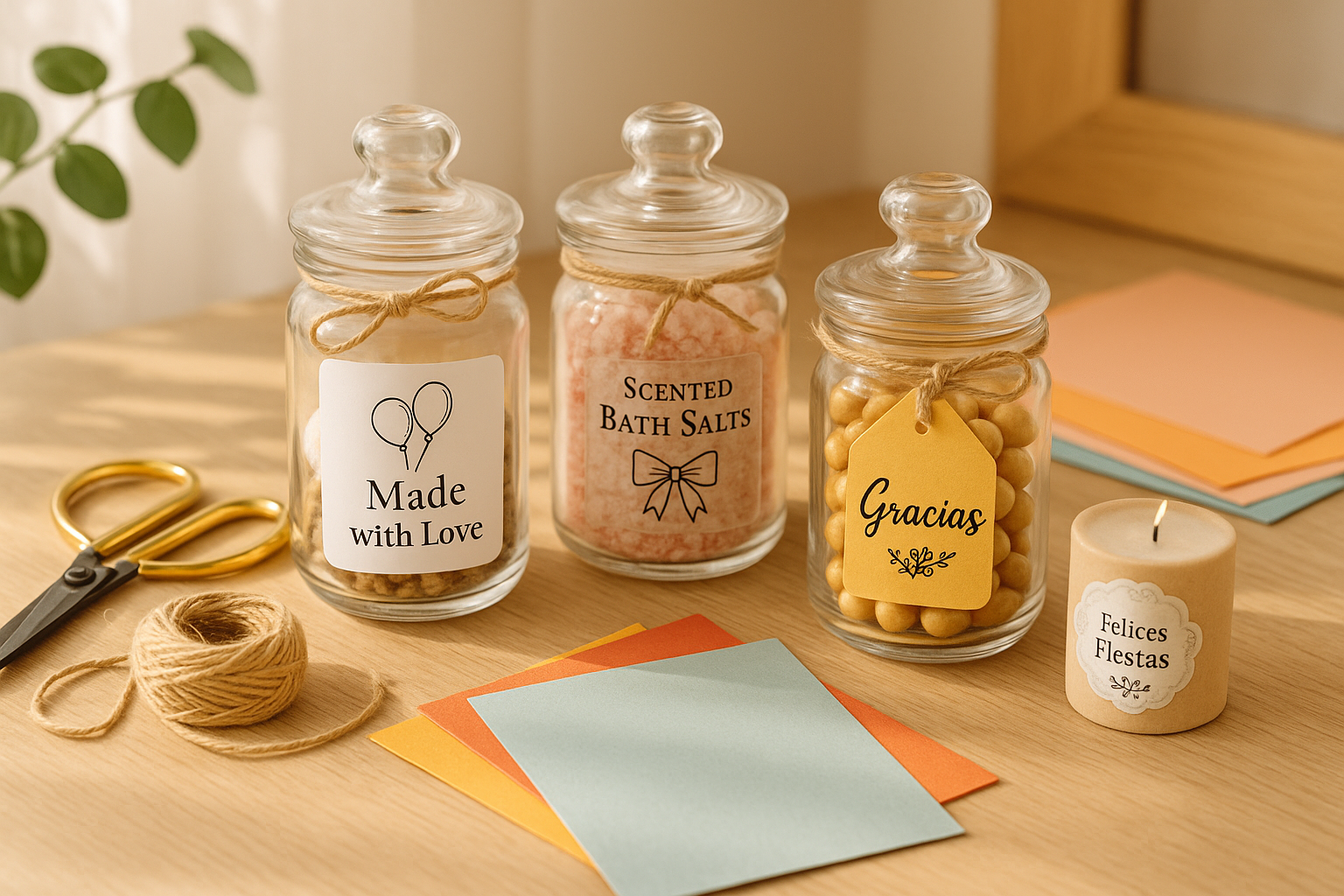 Etiquetas creativas para manualidades, regalos y eventos